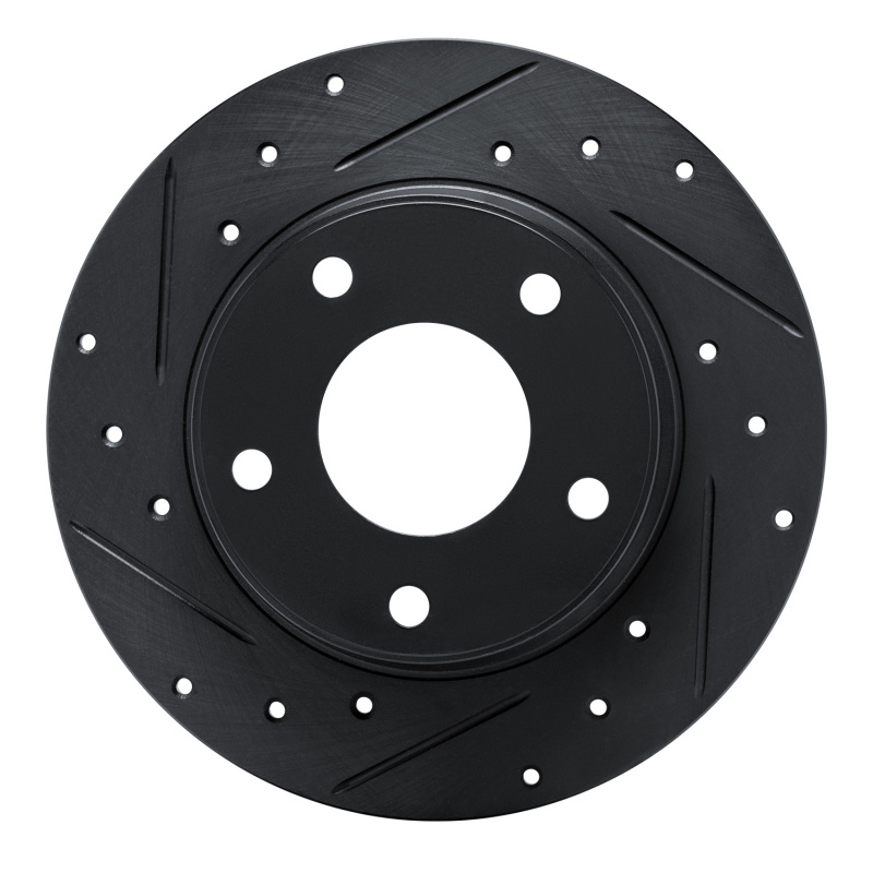 R1 20-25 Nissan SENTRA Rear Left Drilled & Slotted Black Brake Rotor