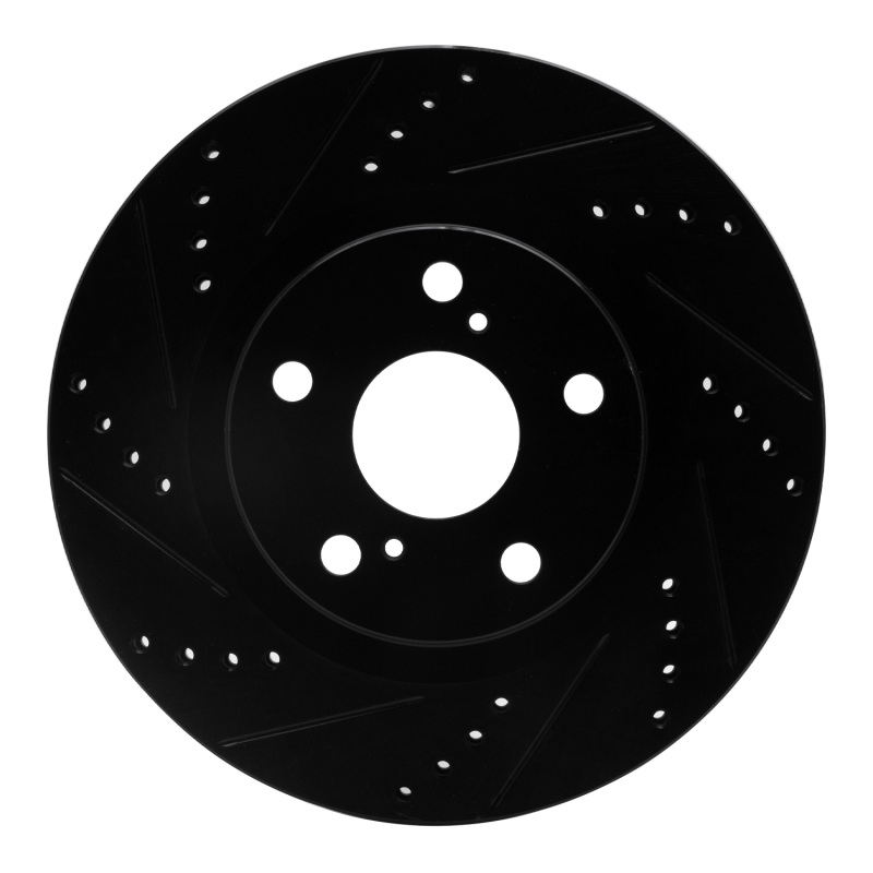 R1 21-25 Nissan X-Trail (Mexico) Front Left Drilled & Slotted Black Brake Rotor