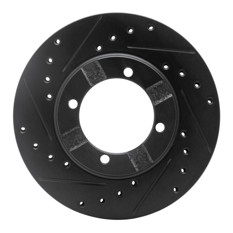 R1 83-91 Dodge COLT Front Left Drilled & Slotted Black Brake Rotor