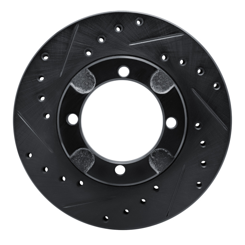 R1 91-92 Dodge COLT Front Left Drilled & Slotted Black Brake Rotor