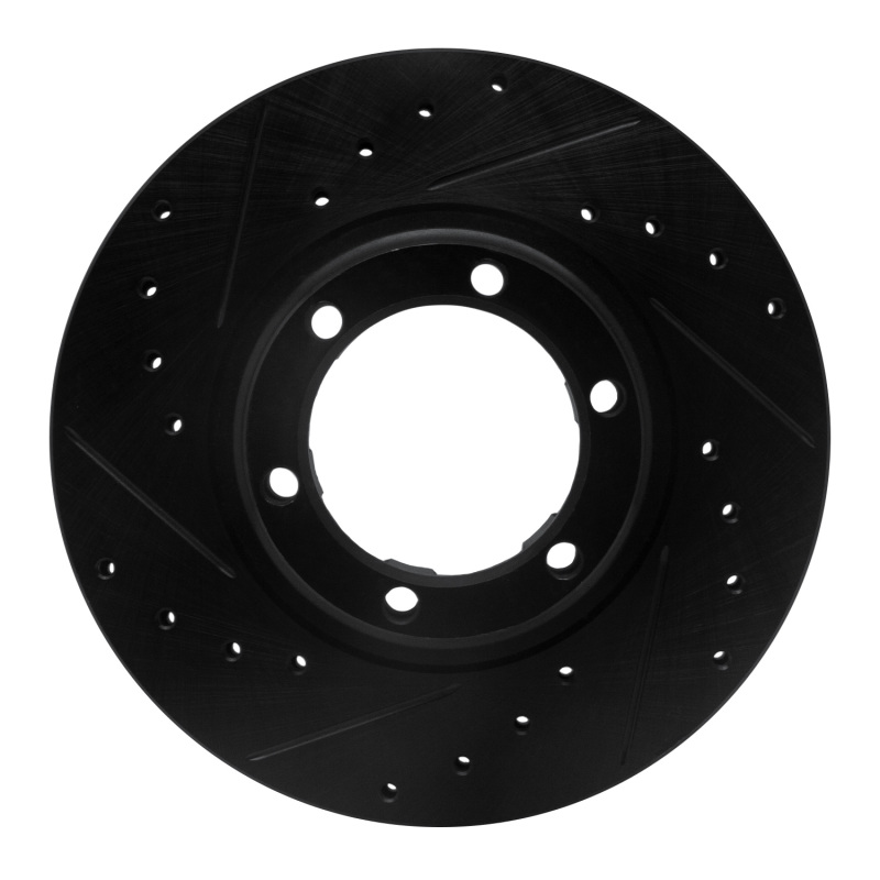 R1 87-89 Dodge Raider Front Left Drilled & Slotted Black Brake Rotor