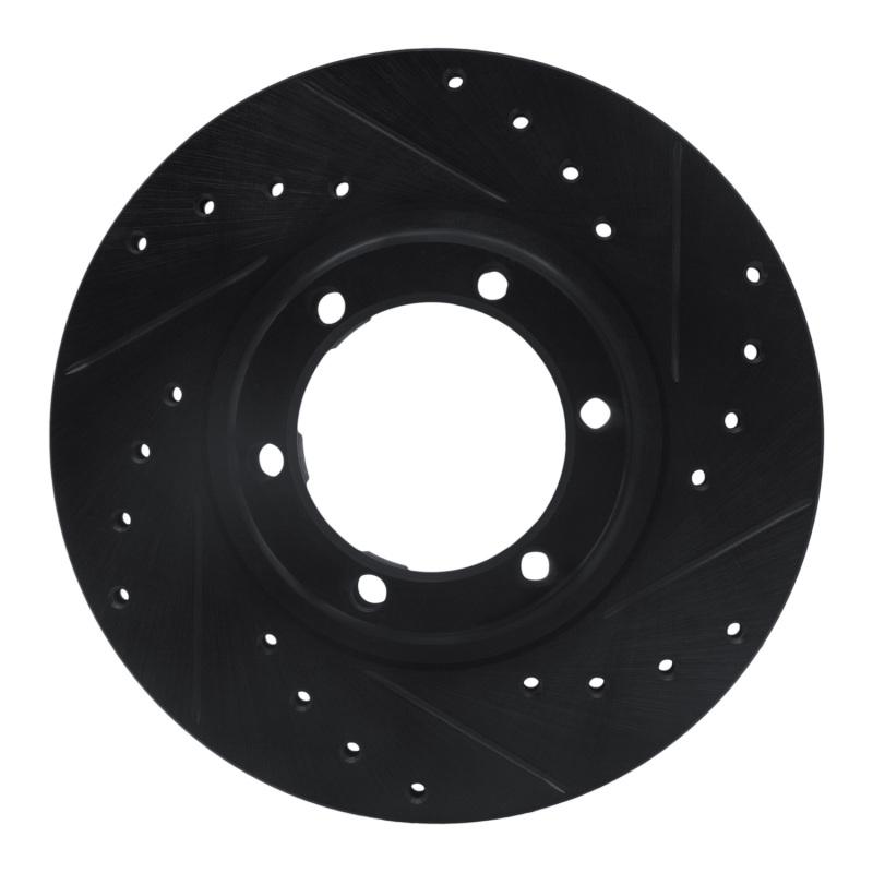 R1 87-89 Dodge Raider Front Right Drilled & Slotted Black Brake Rotor