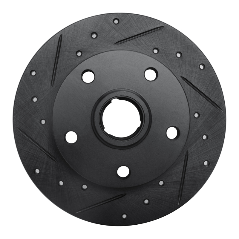 R1 96-08 Audi A4 (Mexico) Rear Left Drilled & Slotted Black Brake Rotor