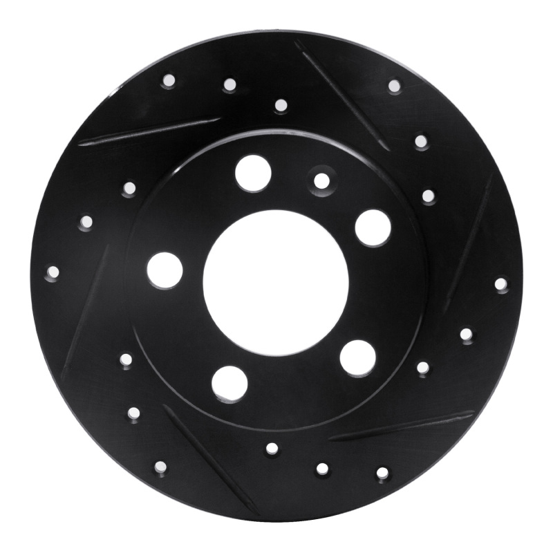 R1 98-24 Audi A1 (Mexico) Rear Left Drilled & Slotted Black Brake Rotor