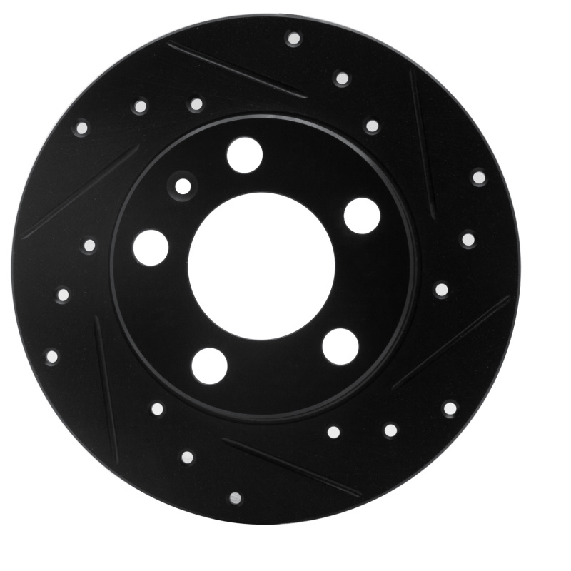 R1 98-24 Audi A1 (Mexico) Rear Right Drilled & Slotted Black Brake Rotor