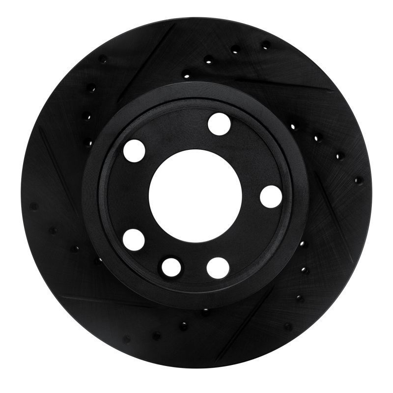 R1 92-95 Volkswagen EuroVan Front Left Drilled & Slotted Black Brake Rotor