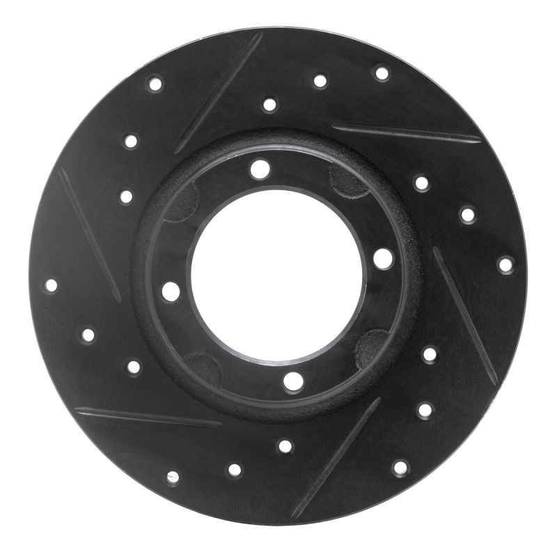 R1 80-82 Toyota Tercel Front Left Drilled & Slotted Black Brake Rotor