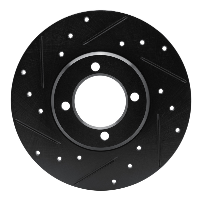 R1 70-79 Toyota Carina Front Left Drilled & Slotted Black Brake Rotor