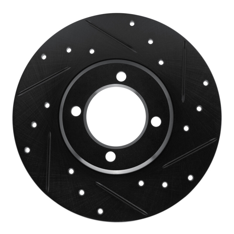 R1 70-79 Toyota Carina Front Right Drilled & Slotted Black Brake Rotor