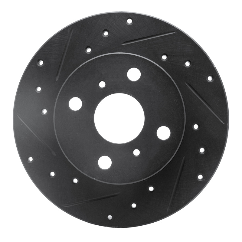 R1 84-88 Chevrolet Nova Front Left Drilled & Slotted Black Brake Rotor