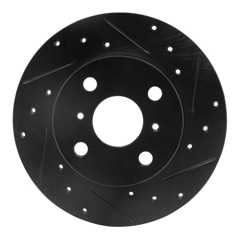 R1 84-88 Chevrolet Nova Front Right Drilled & Slotted Black Brake Rotor