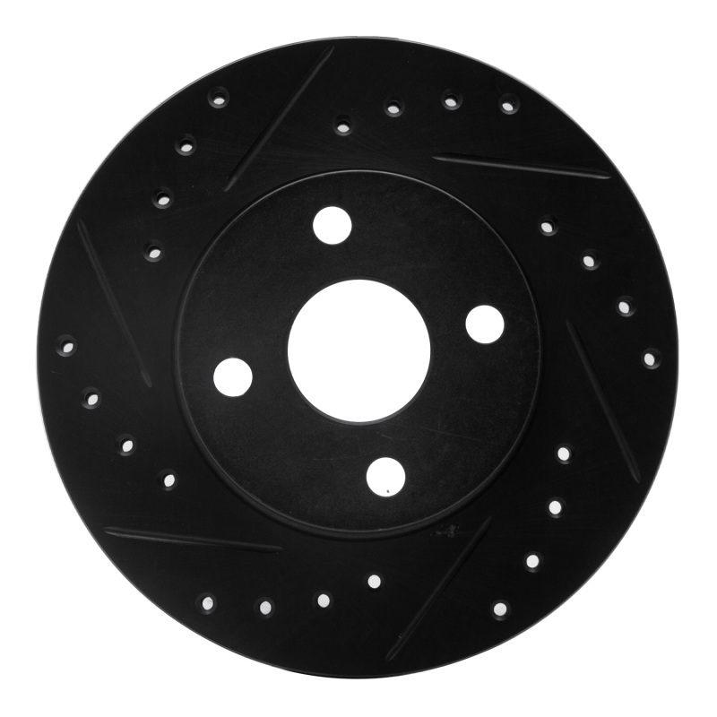 R1 92-95 Toyota Paseo Front Left Drilled & Slotted Black Brake Rotor