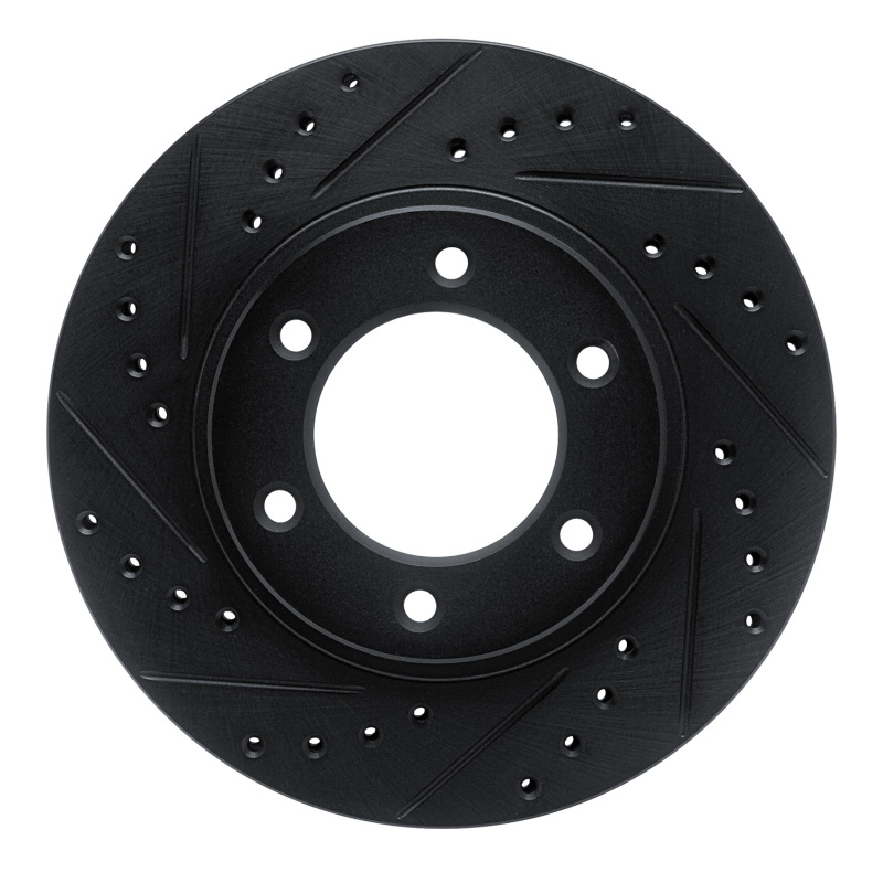 R1 93-98 Toyota T100 Front Left Drilled & Slotted Black Brake Rotor