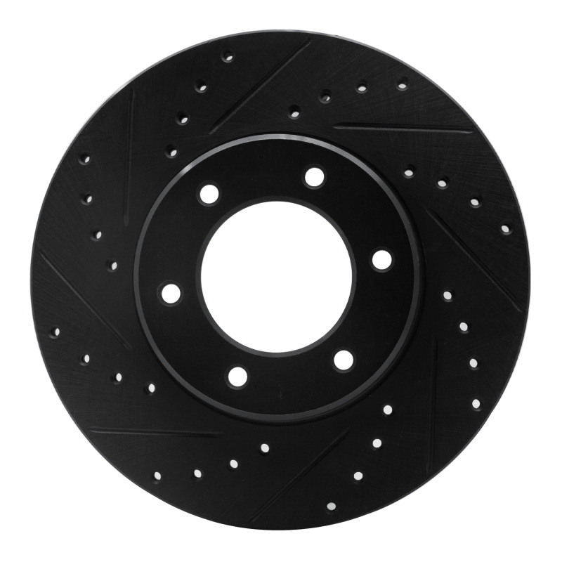 R1 93-98 Toyota T100 Front Left Drilled & Slotted Black Brake Rotor