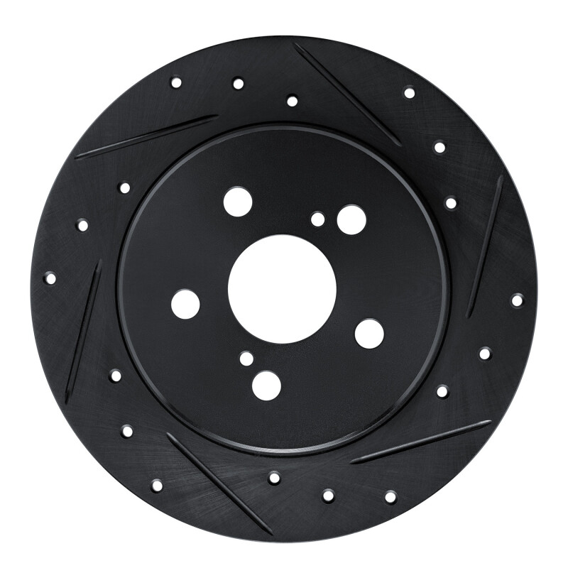 R1 19-25 Toyota Corolla (Mexico) Rear Right Drilled & Slotted Black Brake Rotor