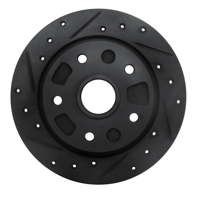 R1 88-92 Ford Probe Rear Left Drilled & Slotted Black Brake Rotor