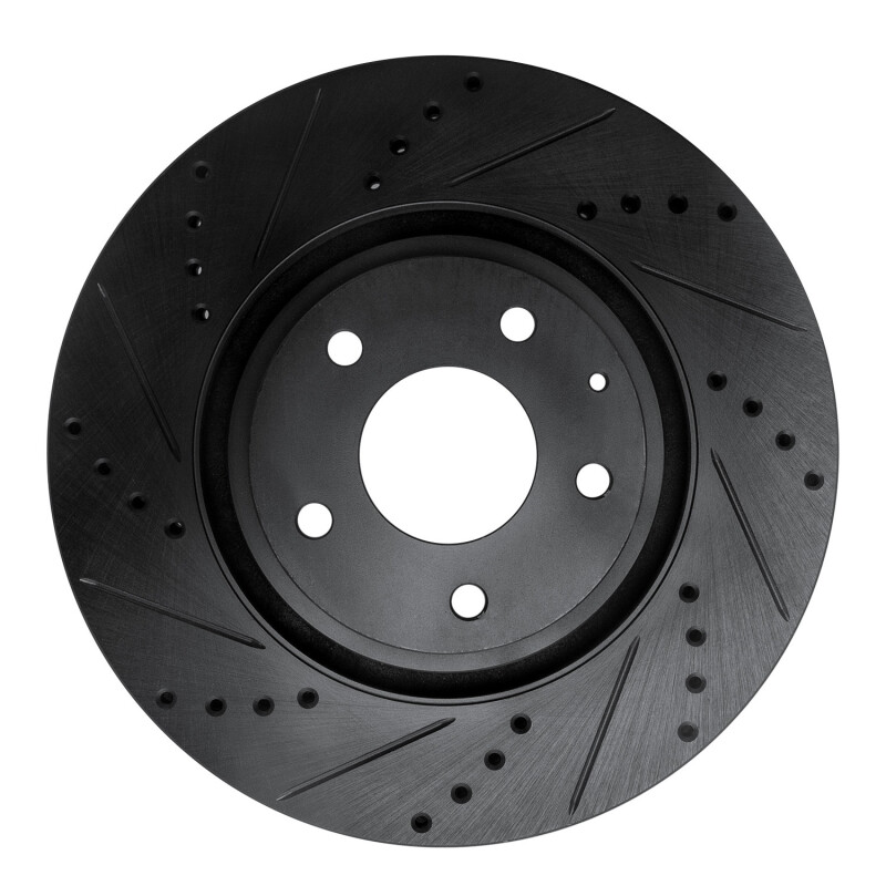 R1 16-25 Mazda 6 Front Left Drilled & Slotted Black Brake Rotor