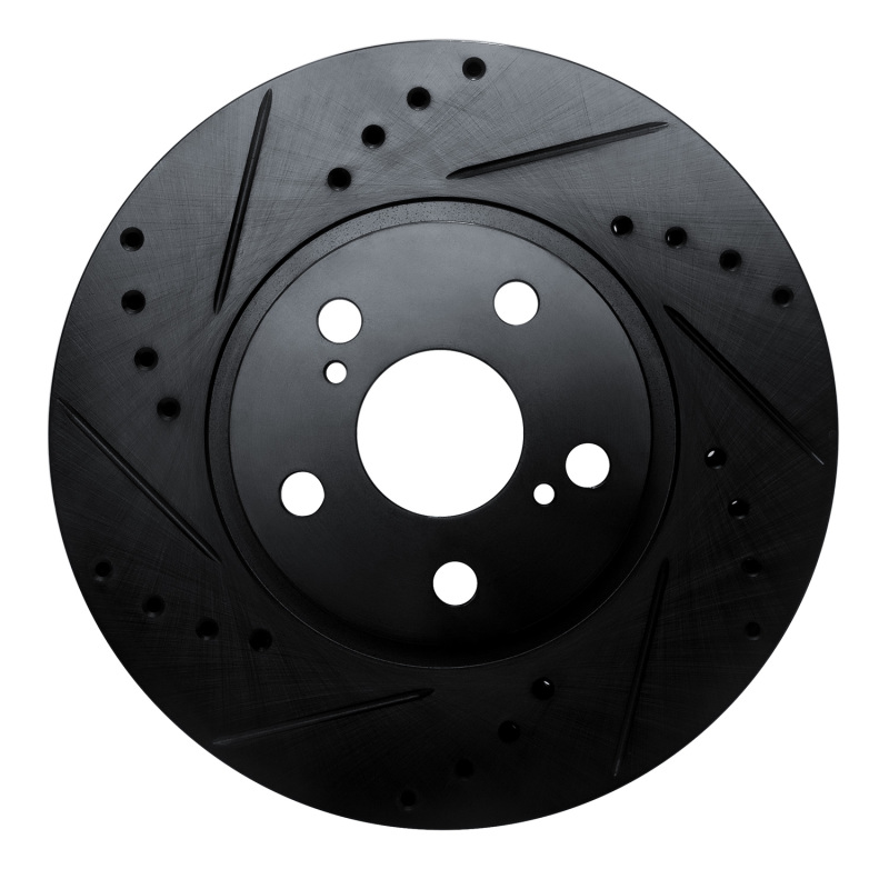 R1 09-15 Toyota Corolla (Mexico) Front Left Drilled & Slotted Black Brake Rotor