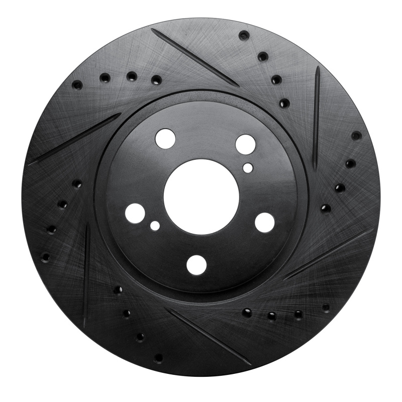 R1 09-15 Toyota Corolla (Mexico) Front Right Drilled & Slotted Black Brake Rotor