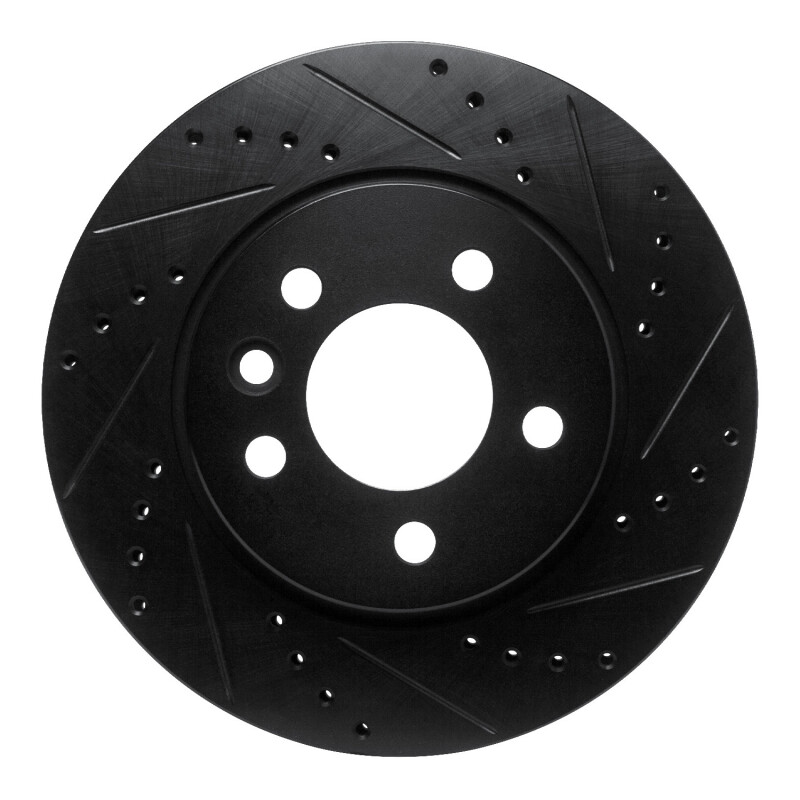 R1 10-17 Volkswagen AMAROK (Mexico) Front Right Drilled & Slotted Black Brake Rotor