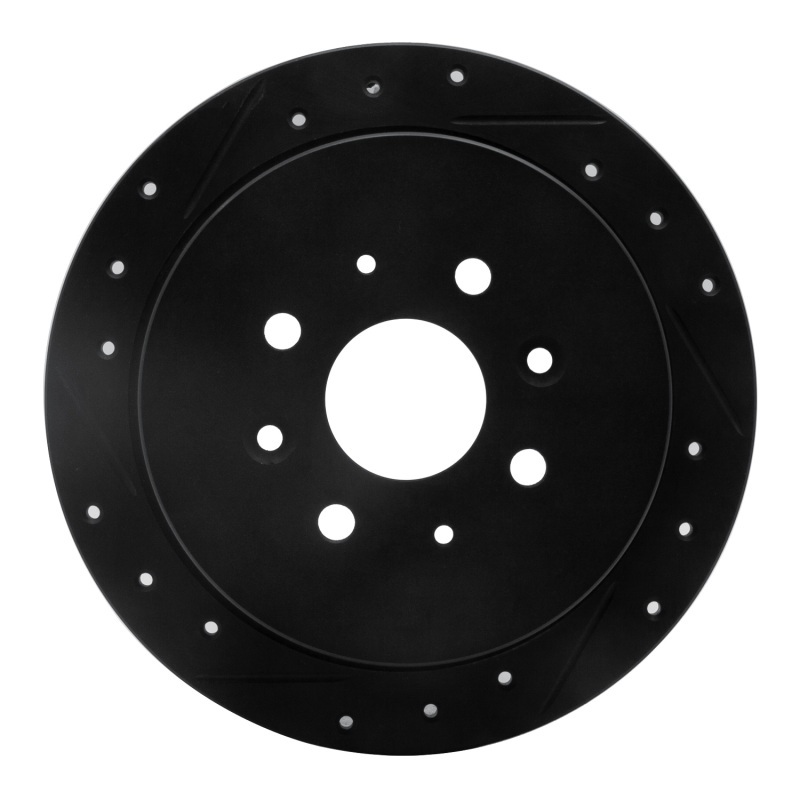 R1 03-07 Peugeot 307 (Mexico) Rear Left Drilled & Slotted Black Brake Rotor
