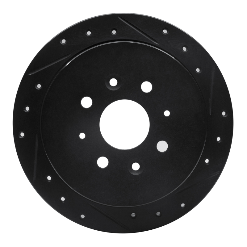 R1 03-07 Peugeot 307 (Mexico) Rear Right Drilled & Slotted Black Brake Rotor