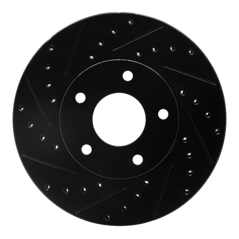 R1 02-07 Nissan X-Trail (Mexico) Front Left Drilled & Slotted Black Brake Rotor