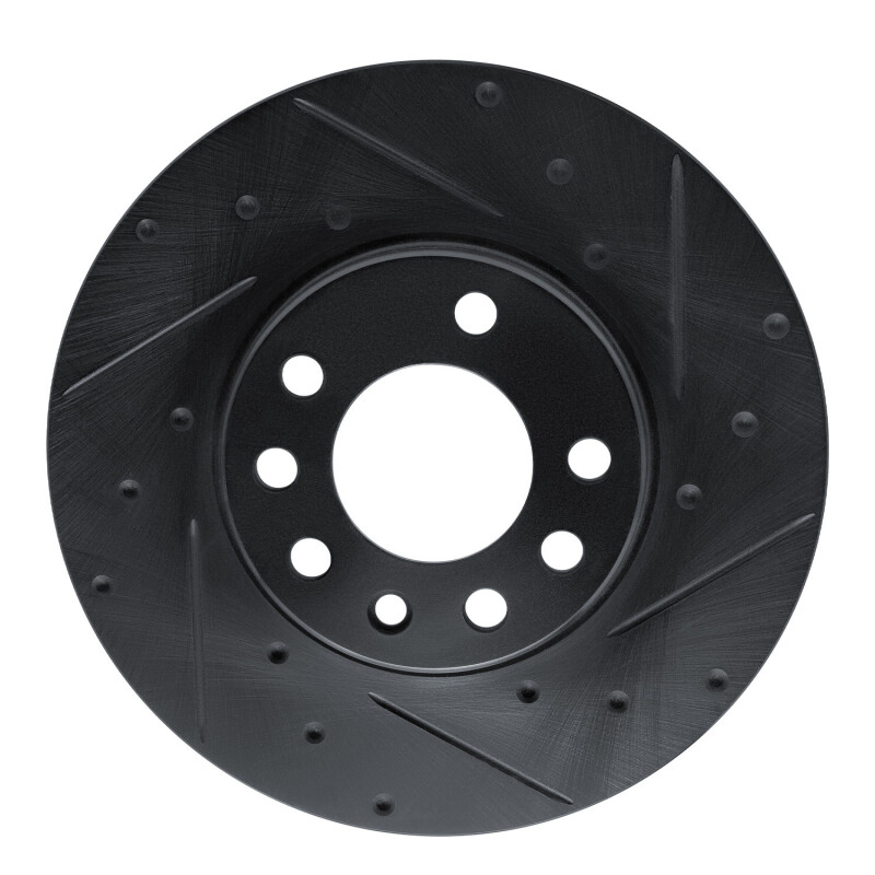 R1 02-08 Chevrolet Meriva (Mexico) Front Right Drilled & Slotted Black Brake Rotor