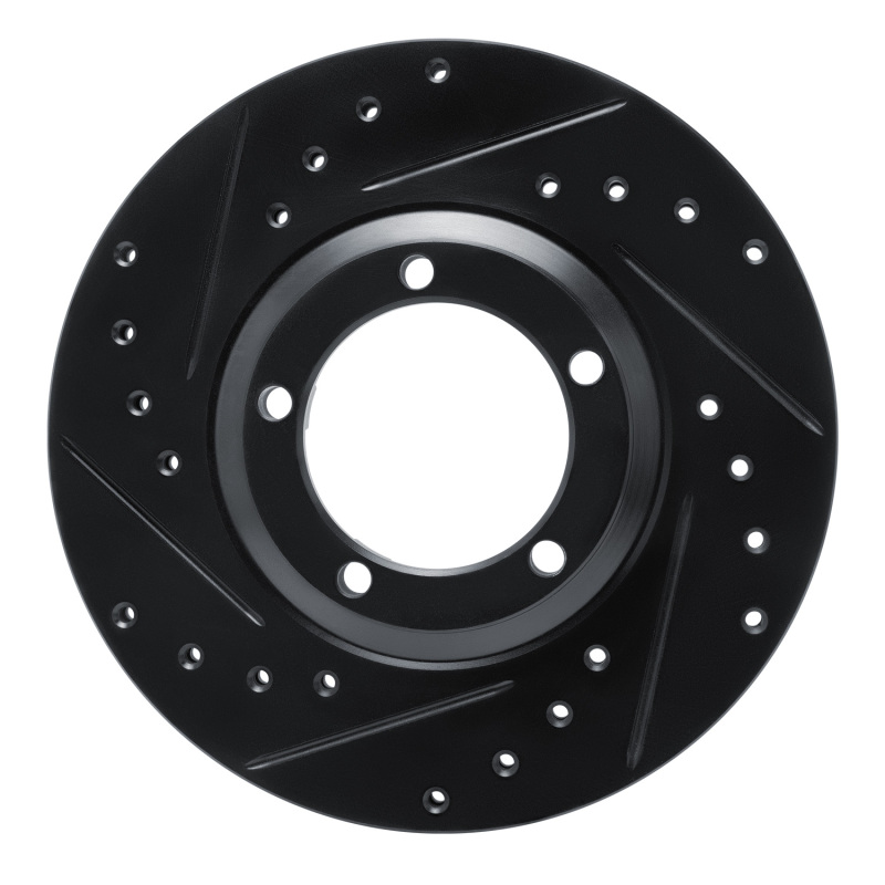 R1 03-05 Dodge H100 (Mexico) Front Left Drilled & Slotted Black Brake Rotor