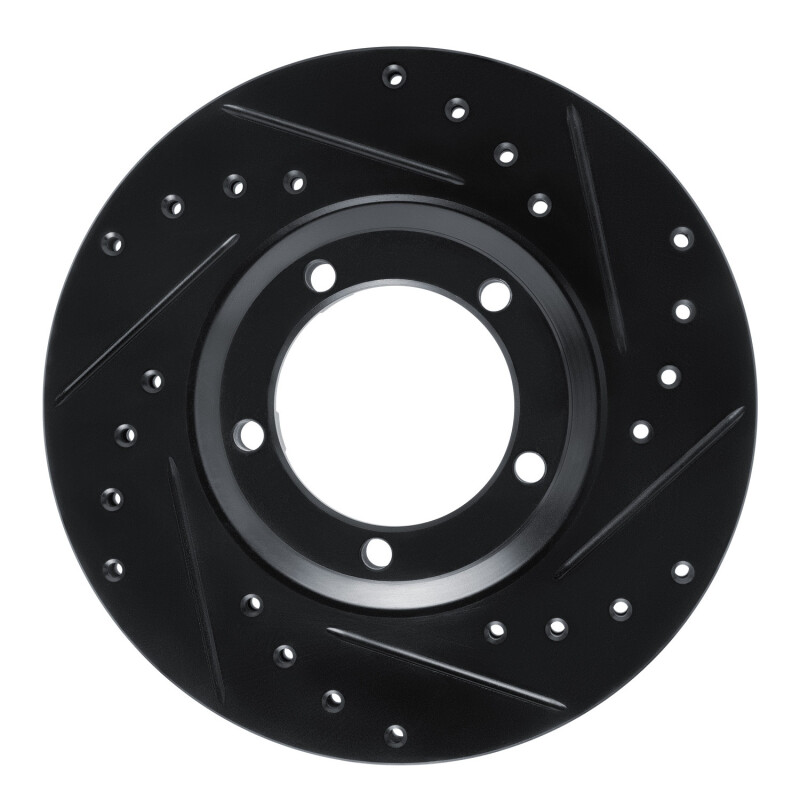 R1 03-05 Dodge H100 (Mexico) Front Right Drilled & Slotted Black Brake Rotor
