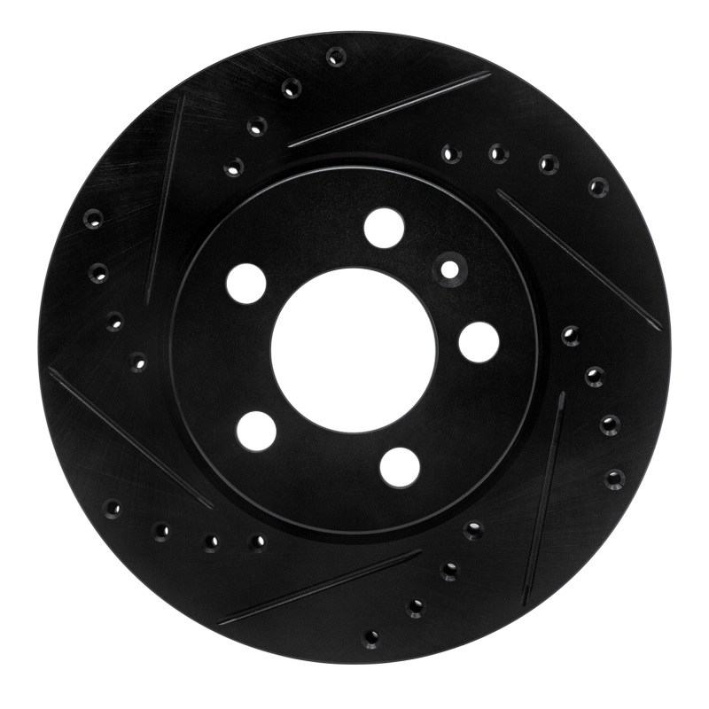 R1 03-18 Volkswagen VENTO (Mexico) Front Left Drilled & Slotted Black Brake Rotor