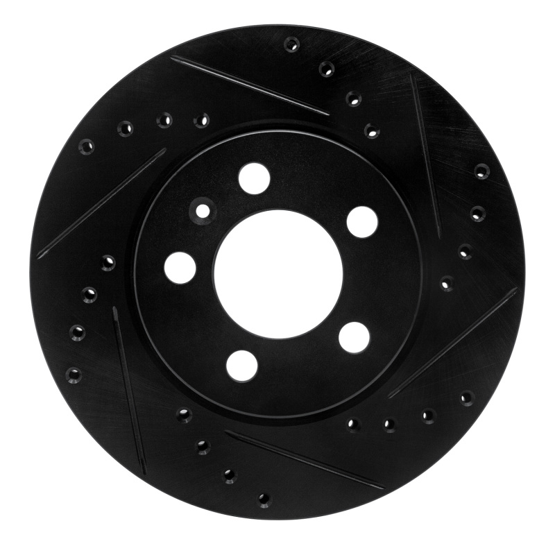 R1 03-18 Volkswagen VENTO (Mexico) Front Right Drilled & Slotted Black Brake Rotor