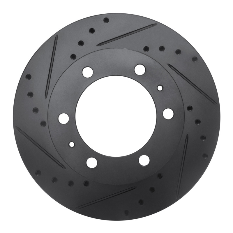 R1 09-15 Toyota Hilux (Mexico) Front Left Drilled & Slotted Black Brake Rotor