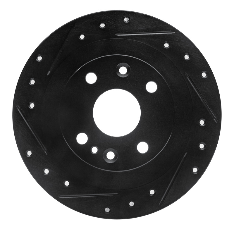 R1 00-06 Peugeot 406 (Mexico) Rear Left Drilled & Slotted Black Brake Rotor
