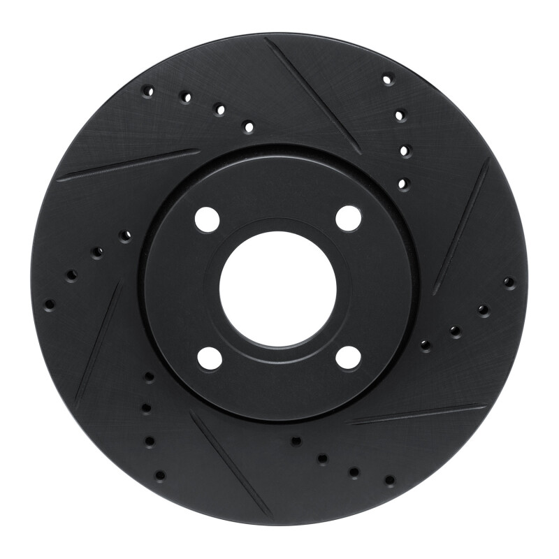 R1 13-16 Ford Ecosport (Mexico) Front Right Drilled & Slotted Black Brake Rotor