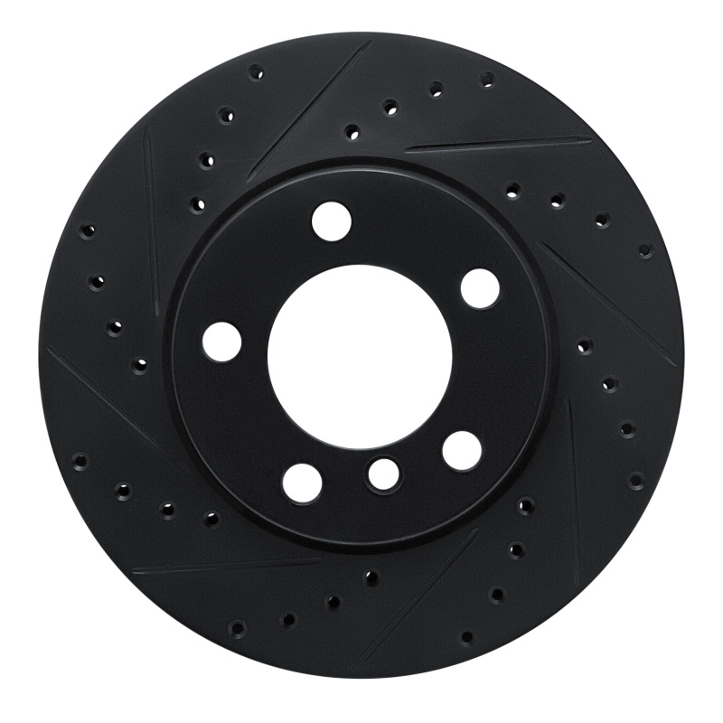 R1 12-20 BMW 320I (Mexico) Front Left Drilled & Slotted Black Brake Rotor