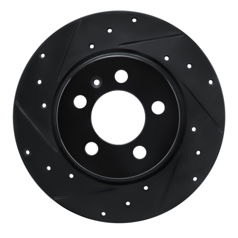 R1 15-18 Audi A1 (Mexico) Rear Left Drilled & Slotted Black Brake Rotor
