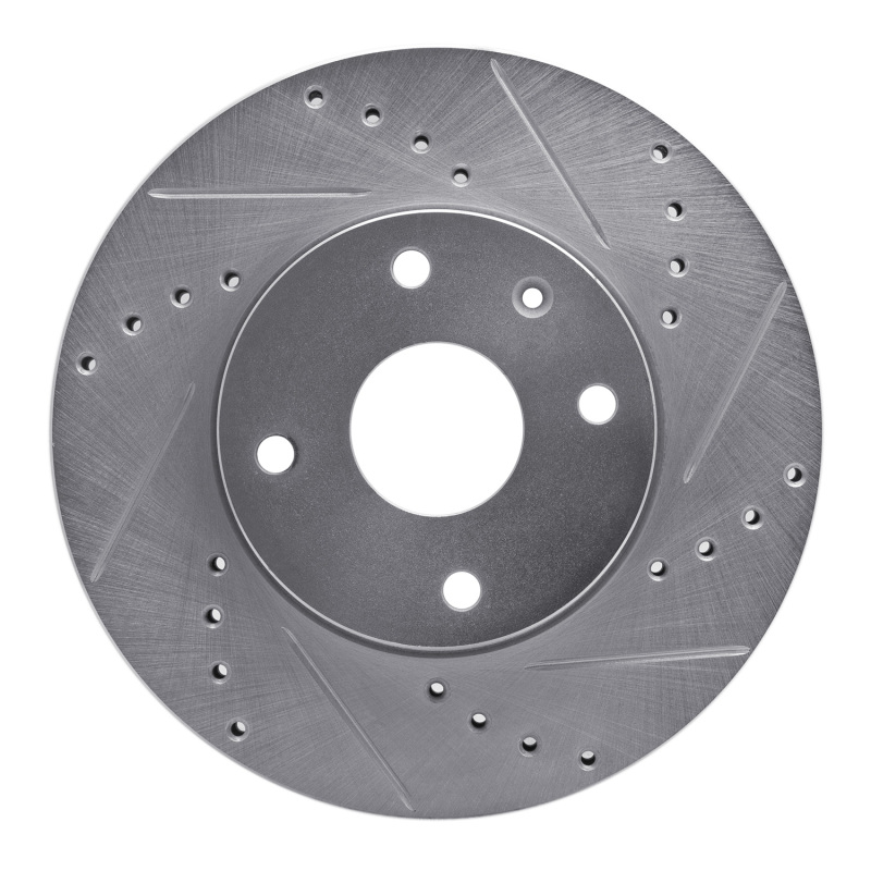 R1 04-10 Chevrolet Epica (Mexico) Front Right Drilled & Slotted Silver Brake Rotor