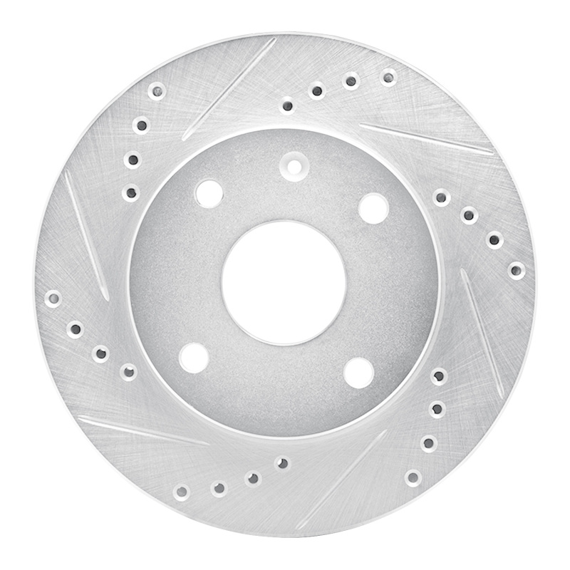 R1 04-10 Chevrolet Optra (Mexico) Front Left Drilled & Slotted Silver Brake Rotor