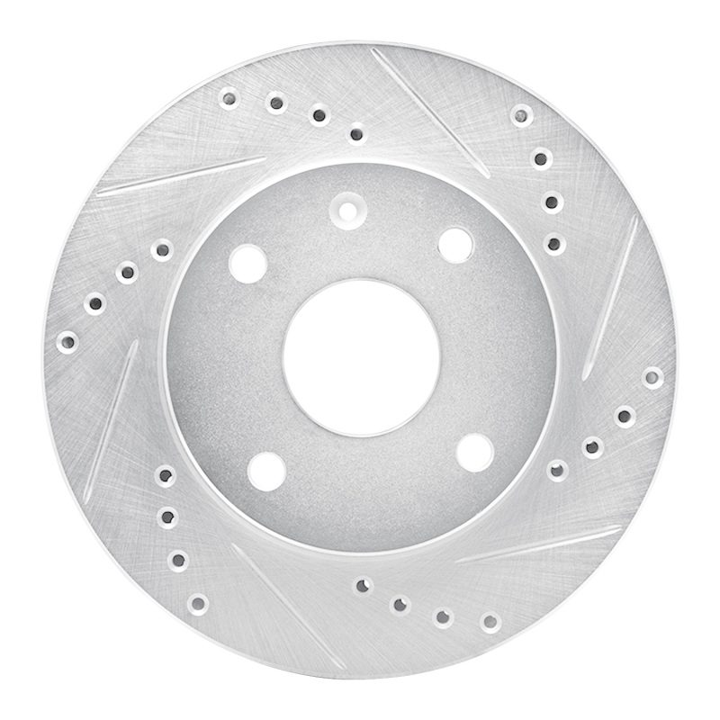 R1 04-10 Chevrolet Optra (Mexico) Front Right Drilled & Slotted Silver Brake Rotor