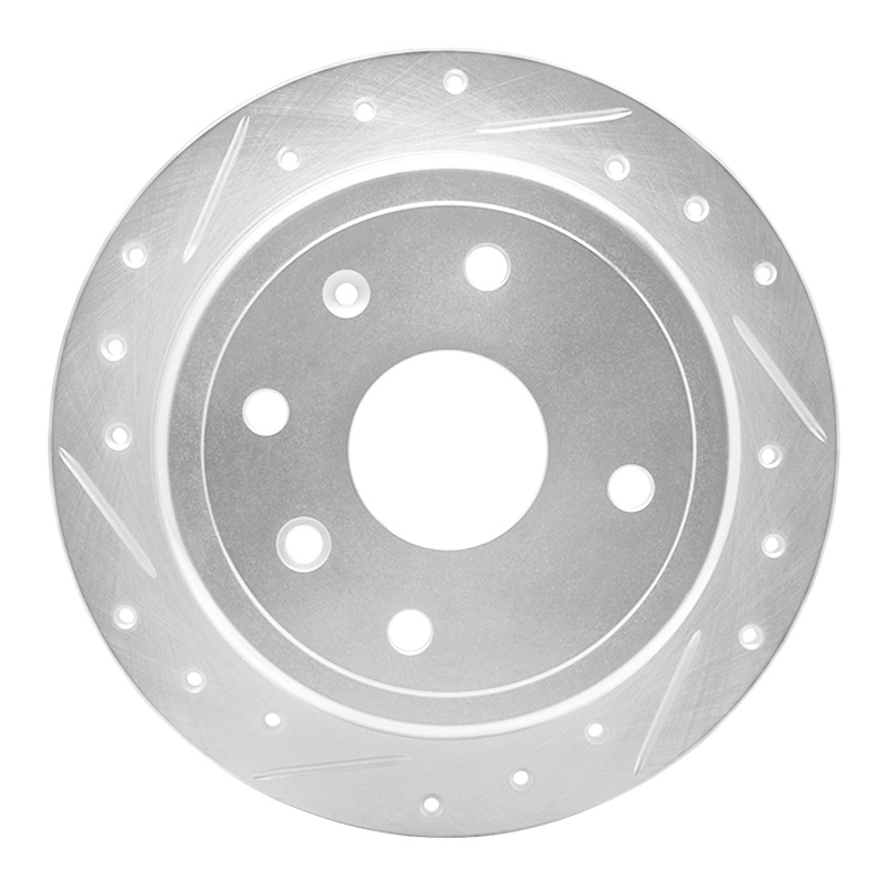 R1 04-10 Chevrolet Optra (USA/Canada) Rear Left Drilled & Slotted Silver Brake Rotor