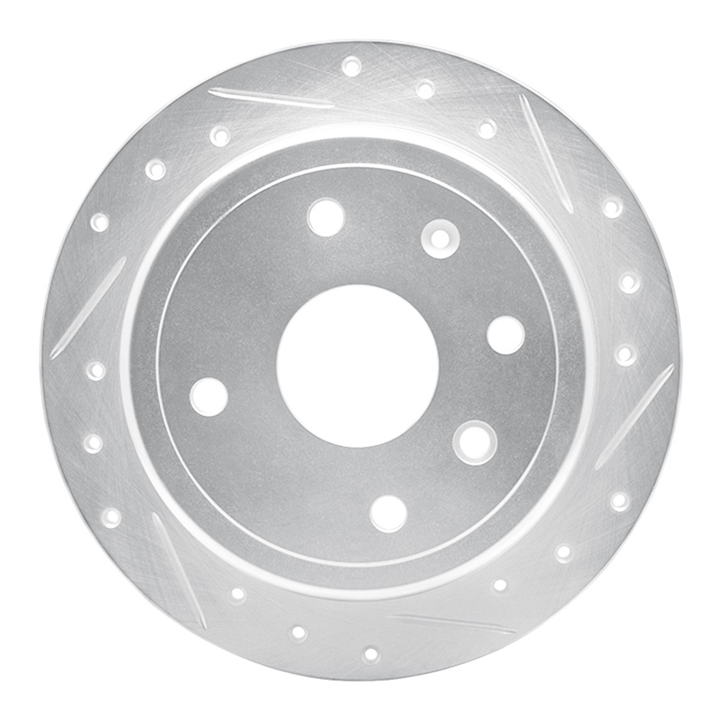 R1 04-10 Chevrolet Optra (USA/Canada) Rear Right Drilled & Slotted Silver Brake Rotor
