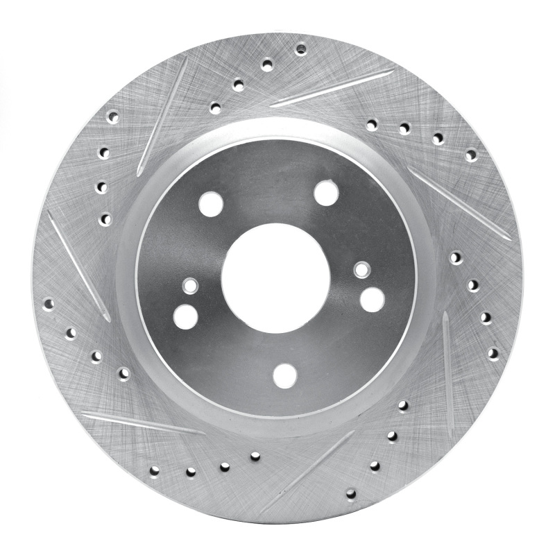 R1 06-17 Suzuki Grand Vitara Front Left Drilled & Slotted Silver Brake Rotor