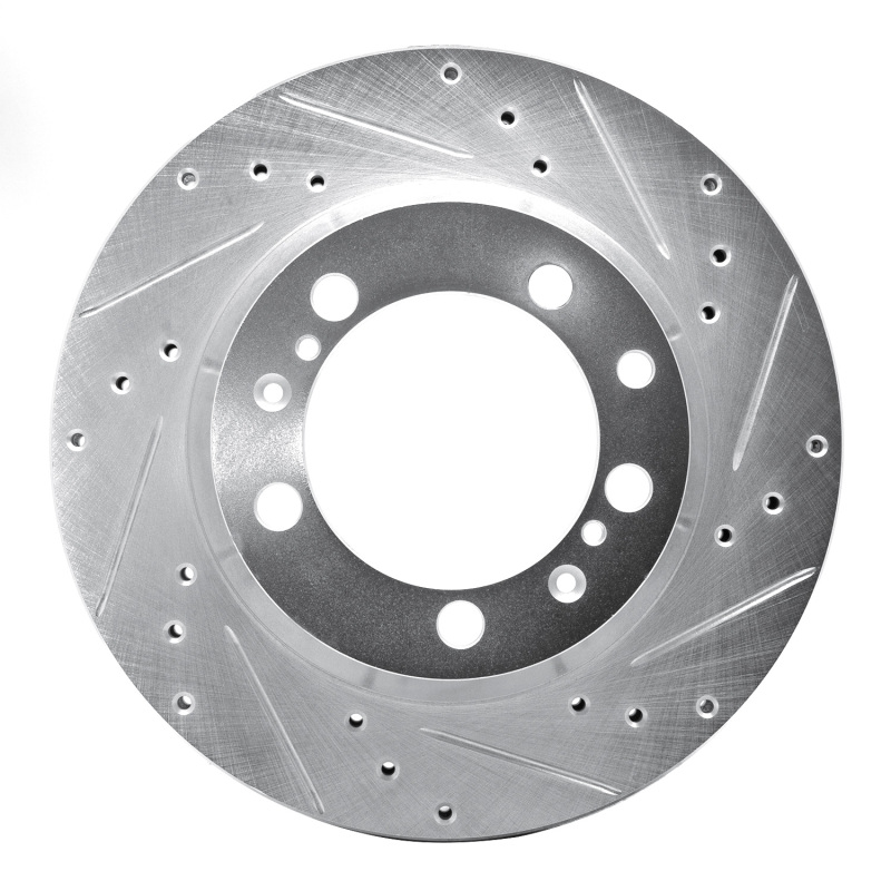 R1 91-97 Porsche 911 Left Rear Drilled & Slotted Silver Brake Rotor