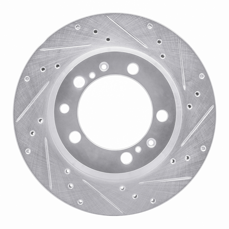 R1 91-97 Porsche 911 Right Rear Drilled & Slotted Silver Brake Rotor