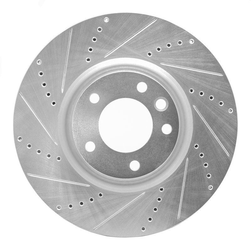 R1 08-09 Porsche CAYENNE Front Left Drilled & Slotted Silver Brake Rotor