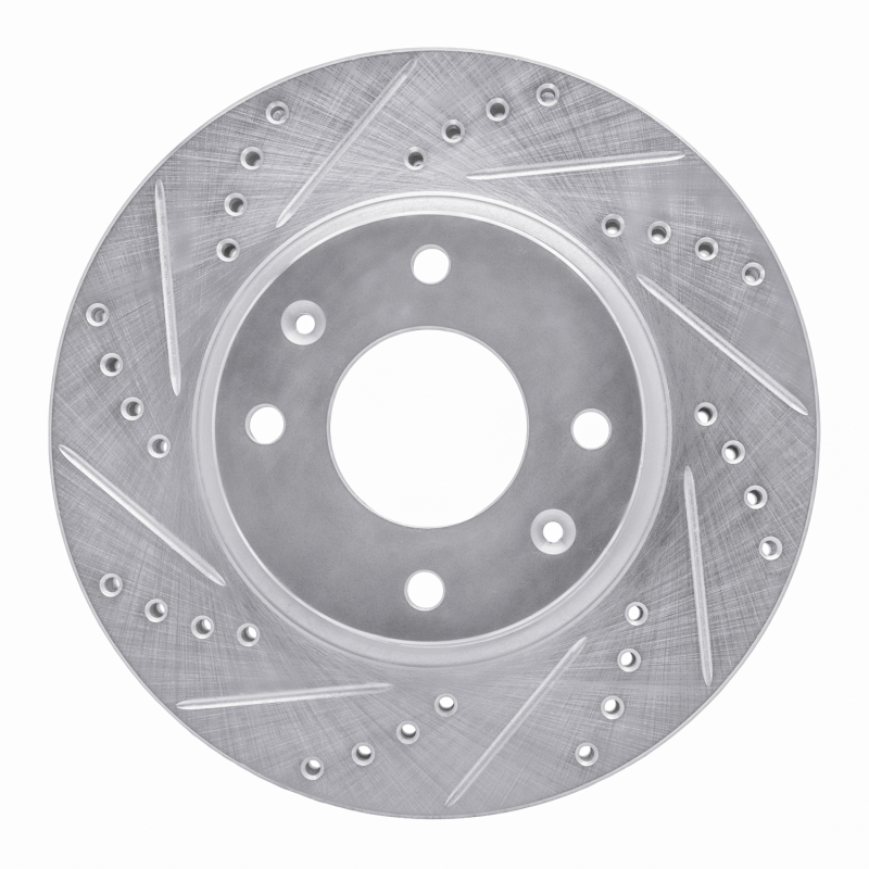 R1 02-06 Hyundai SONATA Front Left Drilled & Slotted Silver Brake Rotor