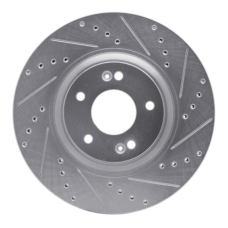R1 11-25 Hyundai SONATA Front Right Drilled & Slotted Silver Brake Rotor