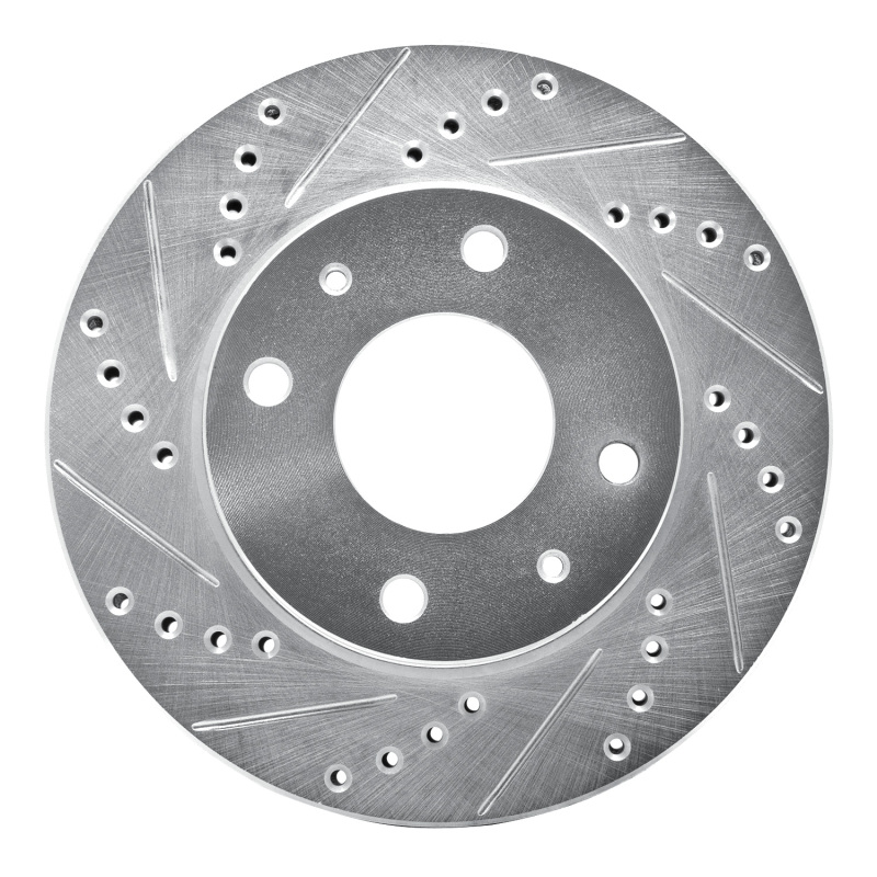 R1 01-03 Hyundai SONATA Front Left Drilled & Slotted Silver Brake Rotor