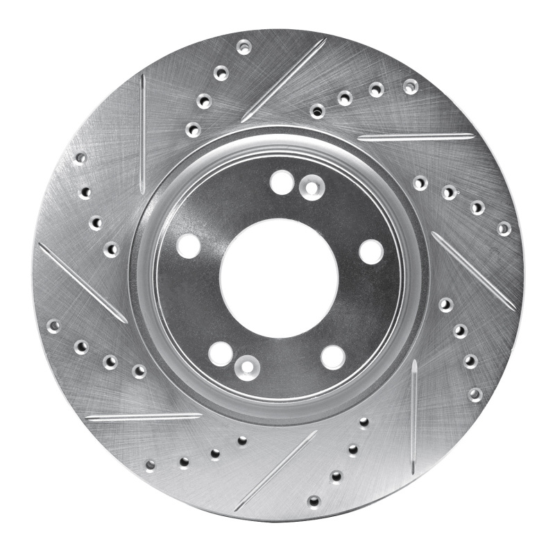 R1 04-11 Hyundai AZERA Front Left Drilled & Slotted Silver Brake Rotor